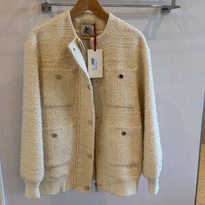 Cream Textured Button-Up Jacket